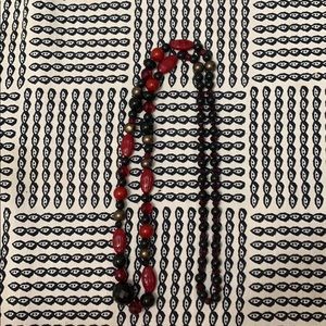 Red and black beaded necklace